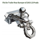 Stainless Steel Tow Hook for 2003-23 Prado LC250 Dragon's Tooth Design with Tow Ball Trailer Hitch Base Off-road Car Accessories 3