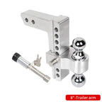 Trailer Hitch 6Inch Height Adjustable Aluminum Alloy Tow Arm With Double Trailer Ball Parts Car 4x4 Towing Recovery Accessories 6