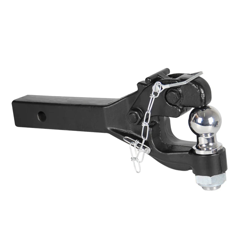 New Black Tube Arm Integrated Die-casting Heavy Duty Steel Tow Hook Parts Trailer Hitch Accessories 2inch or 50mm Towing Ball 1
