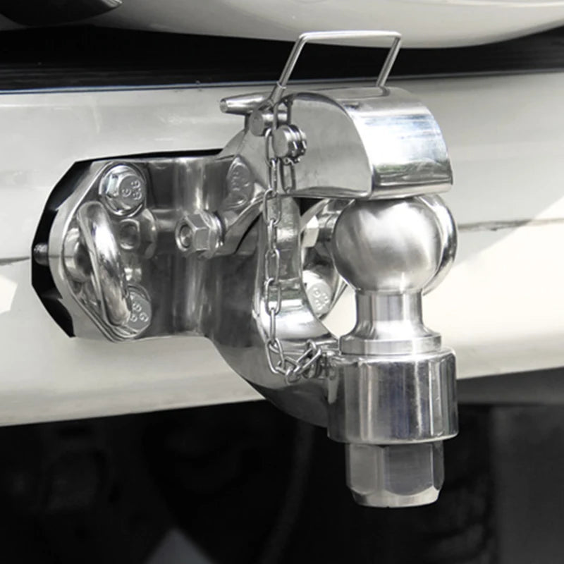 PRADO Electroplated Steel Trailer Hitch Rear Bumper 105x55mm Install Hole Off-road Refit Parts Tow Hook Car Accessories 6