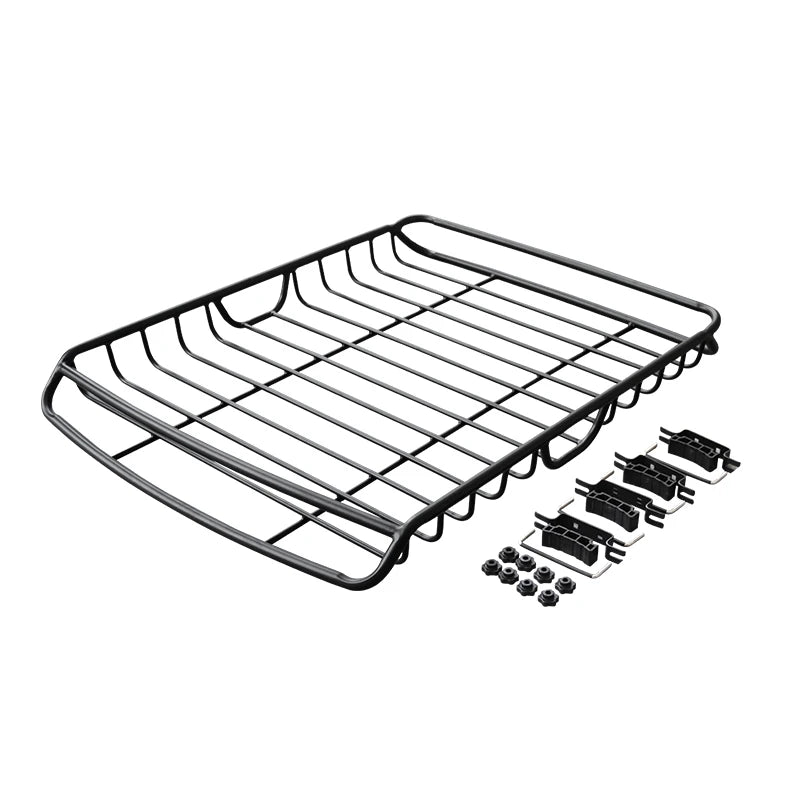 New High Quality Black Roof Platform Basket Luggage Rack Aluminium Alloy Frame Guide Plate Trailer Hitch Camp Trailer 300kg Max 2
