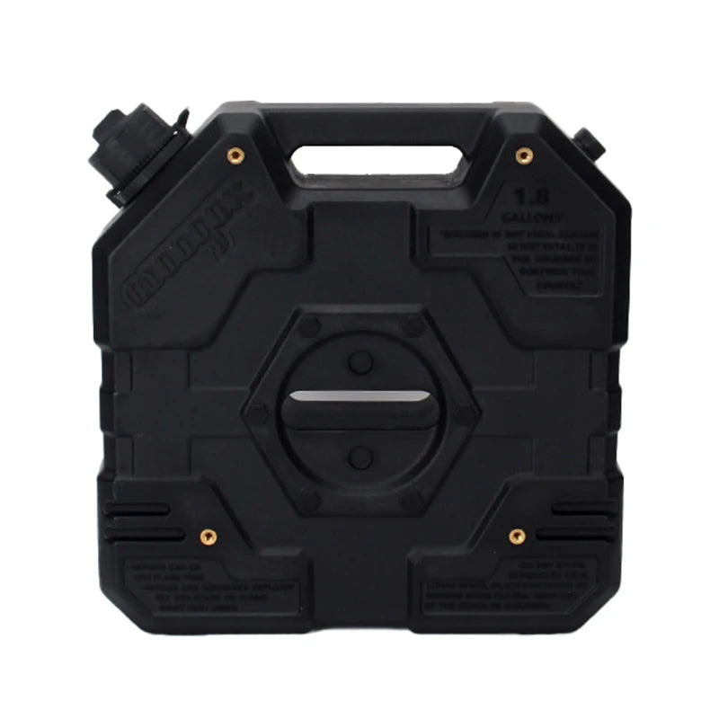 Customized Black Plastic Oil Drum 1.8 Gal Outdoor Gasoline Car Spare 6L Outdoor Water Tank Trailer Hitch Parts Car Accessories 1