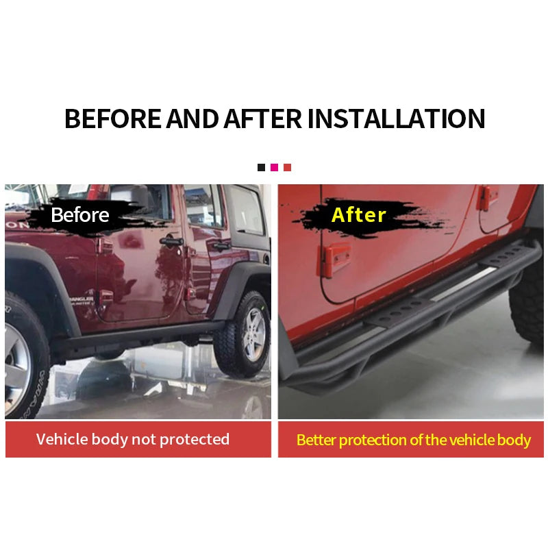 Factory Hot Sale Car Running Board Side Step Bar Guard Pedal for Jeep Wranglers JK JL 4Door Side Pedal 3