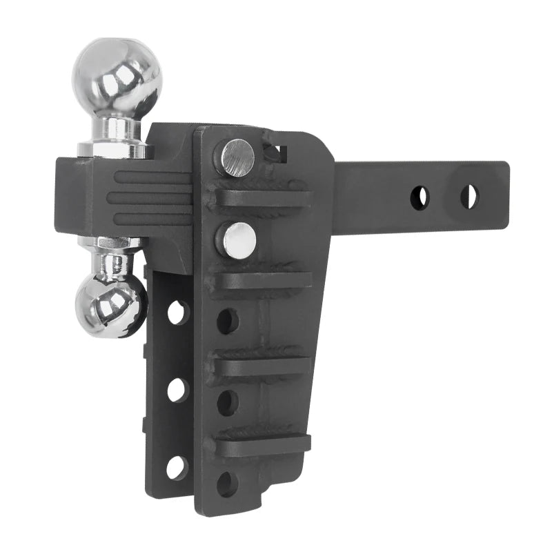 Adjustable Trailer Hitch Dual Ball Mount with 2" & 2.5" Balls 3-Level Height Adjustable Removable Towing Hitch for Trucks SUV 1