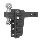 Adjustable Trailer Hitch Dual Ball Mount with 2" & 2.5" Balls 3-Level Height Adjustable Removable Towing Hitch for Trucks SUV 1
