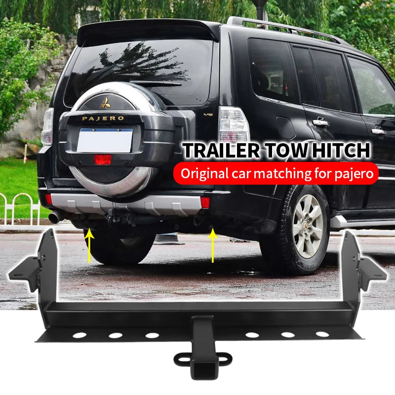 Steel Trailer Rear Bumper Car Tow Bar for Mitsubishi Pajero With Sand Blocking Plate Towing Hook Parts Trailer Hitch Accessories 3