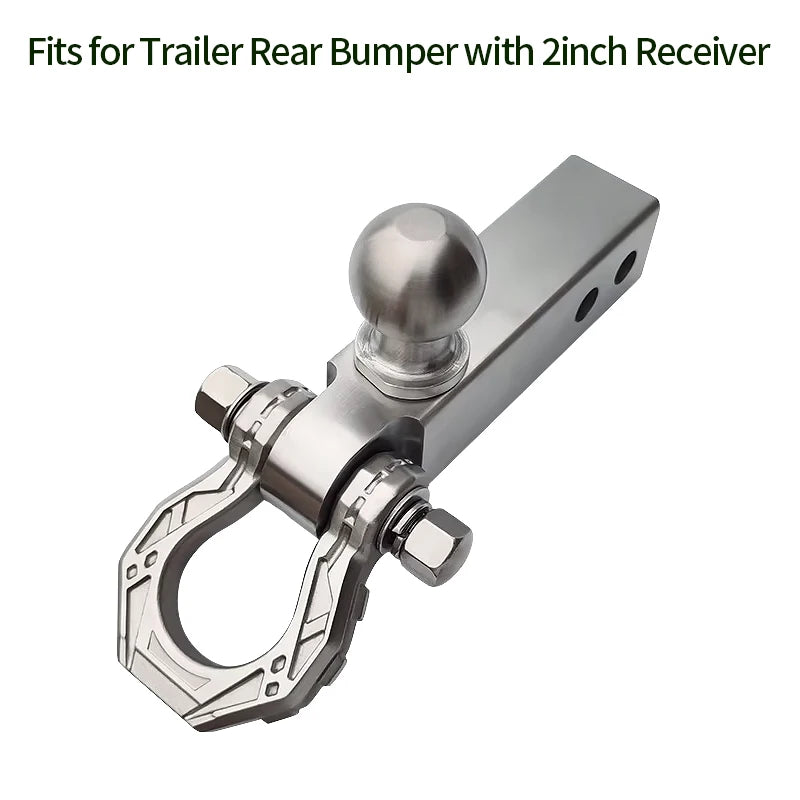 Trailer 304 Stainless Steel Towing Solid Short Arm with Bow Shackle and Forged Tow Ball Trailer Hitch Arm Camping Car Parts 3