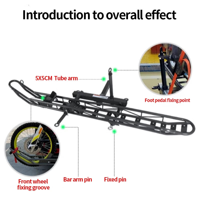 High Quality Heavy Duty Bike Carrier Wheel Chock Pintle Hook Cross-Country Rack Holder Cars Trailer Parts Accessories 3