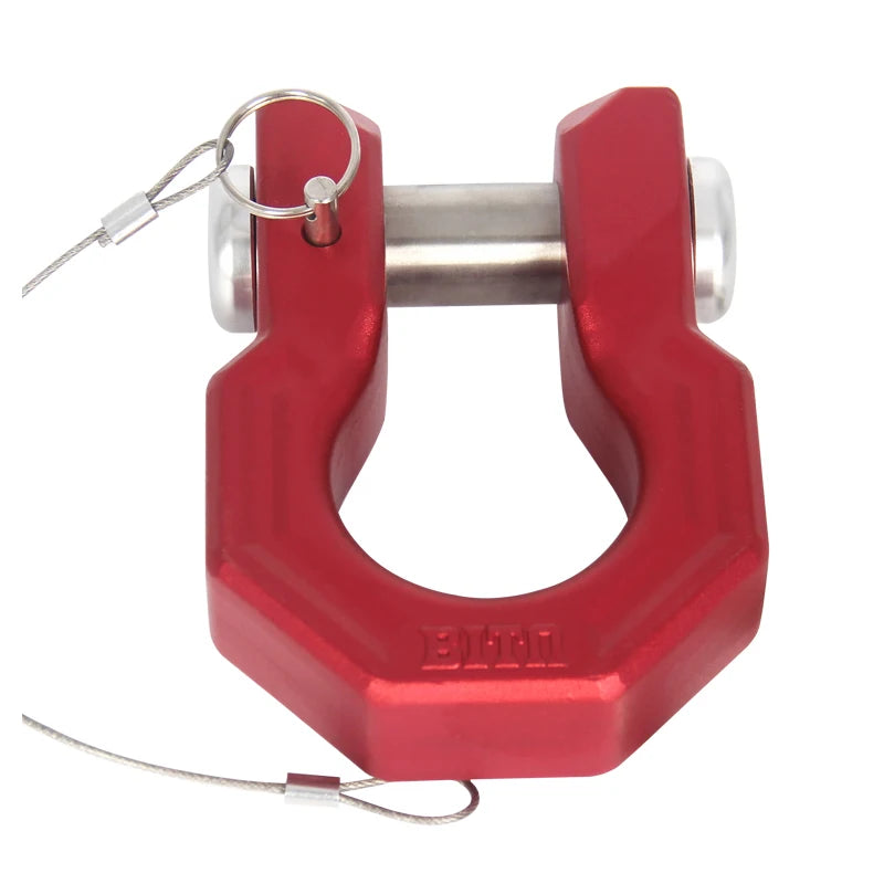 New Rose-Red 7075 Aluminum Alloy Forged Trailer Hitch Bow Shackle U-hook Tow Hook Refit Parts Off-road Car Accessories 15 Ton 1