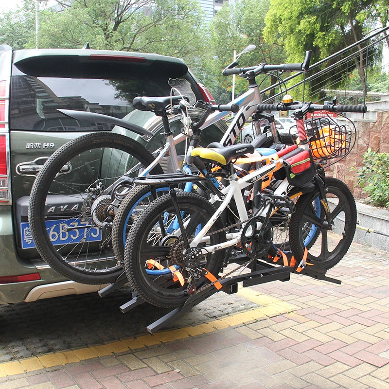 Bicycle Carrier Rack for Rear Bumper 2inch Receiver SUV Car Road Trip Trailer Hitch Outdoor Parts Bike Towing Rack Platform 6