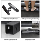 New Black Rear Bumper American Square Foot Pedal Applicable 2-inch Trailer Hitch Steel+ABS 200kg Max Payload Off-Road 6