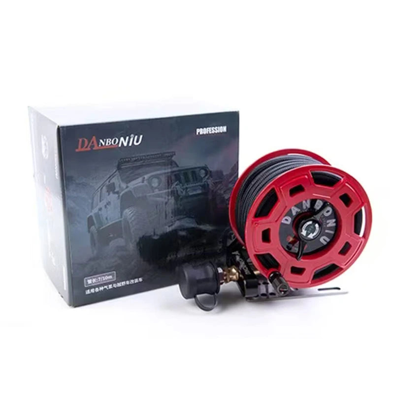 Pneumatic Hose Reel Stainless Steel Bracket & Aluminum Main Body Universal Parts for Tire Inflation & High-Pressure Car Wash 5