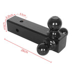 Fully Welded High Strength Steel Triple Ball Trailer Hitch for 2.5 Inch Receiver 3-in-1 Integrated Towing Ball Mount for Truck 3