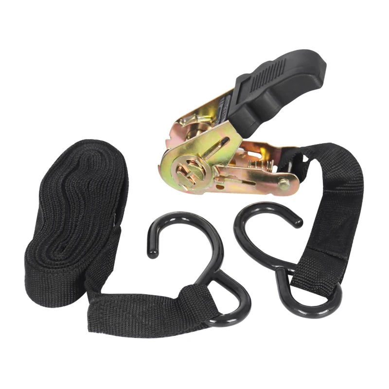 Ratchet Tie Down Straps With Chain Hook Tension Strap for Cargo Lashing Trailer Parts & Accessories 1