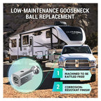 Gooseneck Trailer Ball 2-5/16 Inch Steel New Max Load 30000lbs Integrated Hook Hitch Camp Trailer Car Accessories 6