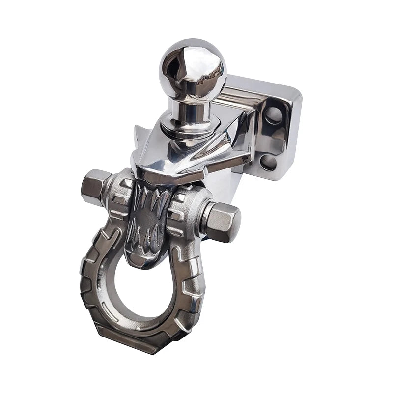 304 Stainless Steel Tow Hook for Prado LC250 Dragon's Tooth Design with Tow Ball Trailer Hitch Base Off-road Car Accessories 5