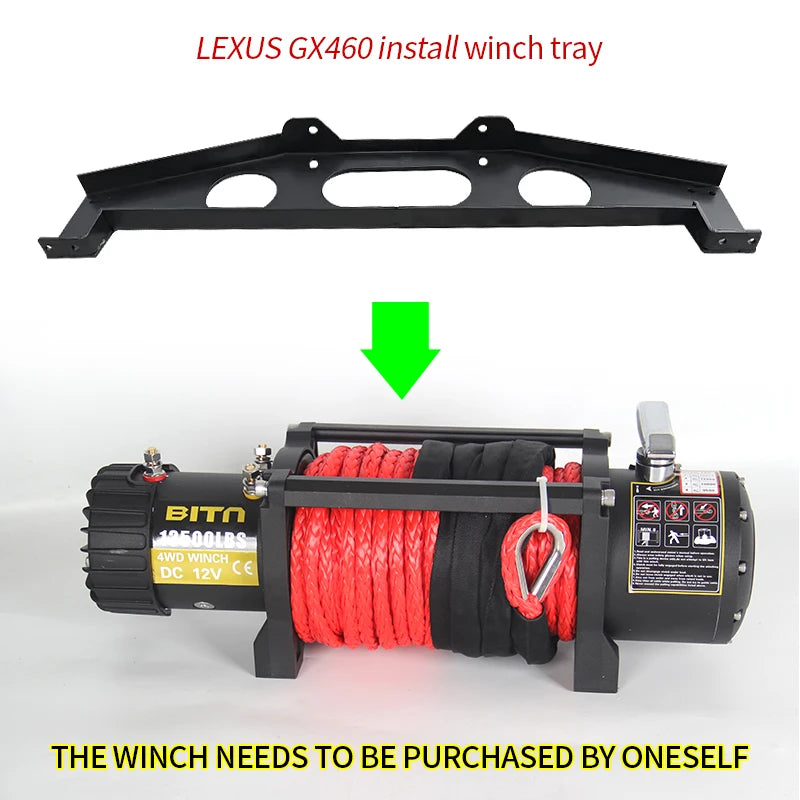 Steel Trailer Winch Tray Bracket for GX460 Front Bumper Parts Winch Mounting Rack Holder Trailer Hitch Frame Car Accessories 5