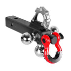 Trailer Hitch Ball Tri Ball Hitch With Hook Rotatable Tow Hook Shackle With 1-7/8 2-in 2-5/16-in Ball Car Accessories 1