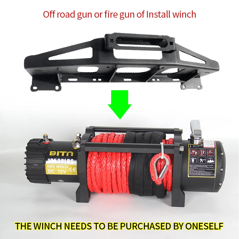 For Great Wall Cannon POER Huo-Pao Front Bumper Steel Winch Tray Bracket Parts Winch Cradle Trailer Hitch Frame OEM Accessories 6