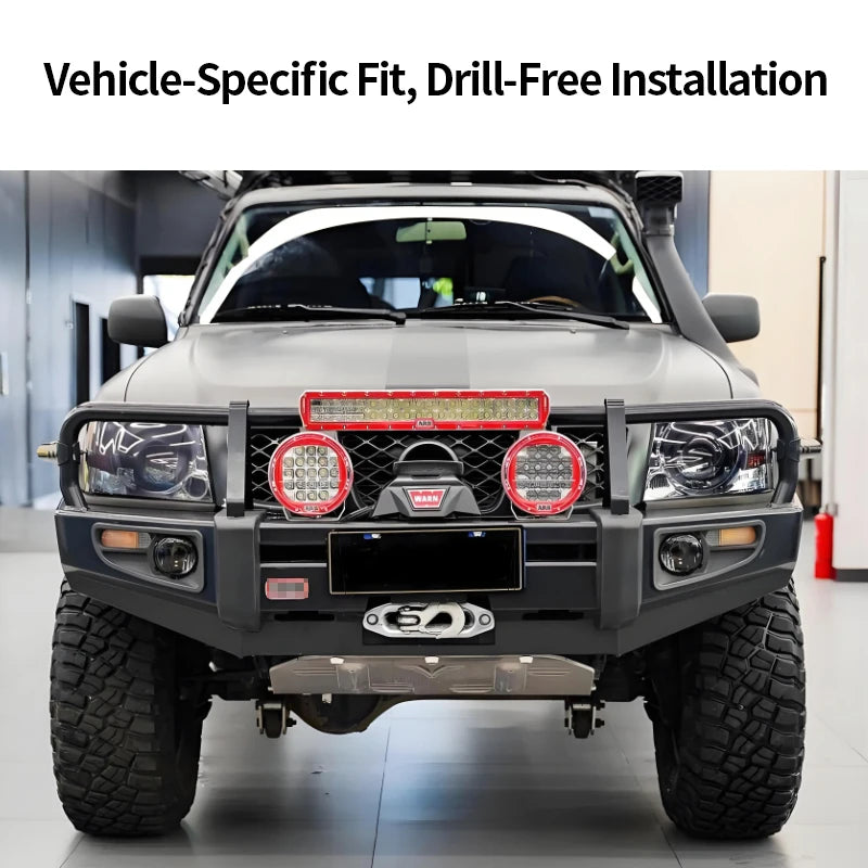 For Nissan Patrol Y61 Steel Front Bumper Winch Tray Bracket Trailer Winch Refit Parts Trailer Hitch Winch Cradle Car Accessories 3