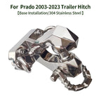 Trailer 304 Stainless Steel Tow Hook for Toyota 2003-2023 Prado Viper Design Parts Trailer Hitch Base Off-road Car Accessories 1