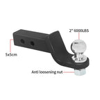 105x55mm Hole Steel Trailer Parts Accessories Kit Rear Bumper Tow Hook Trailer Hitch Receiver Arm Prado Base Style Black 6000lbs 6