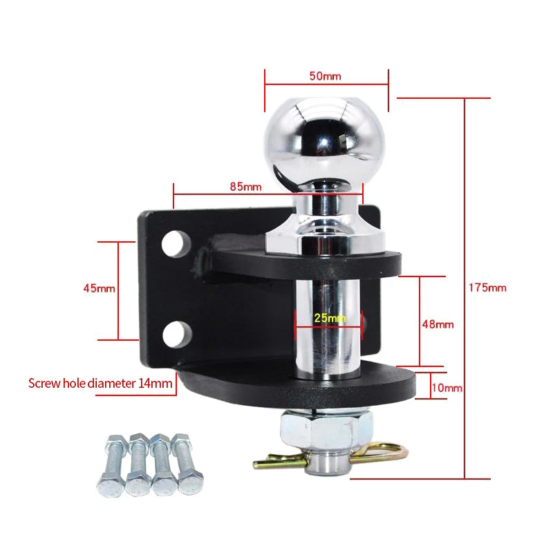 Caravan Trailer Hitch Accessories 50mm Steel Ball Mount Tow Hook Direct Insertion Type Towing Hitch for Trailer RV Refit Parts 2