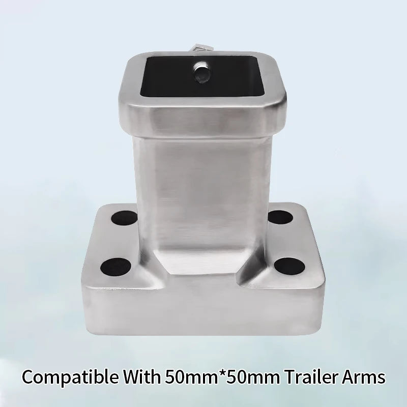 Stainless Steel Towing Square Mouth Base with 2inch Receiver 85X45mm Universal Hole Trailer Hitch Offroad Parts Car Accessories 5