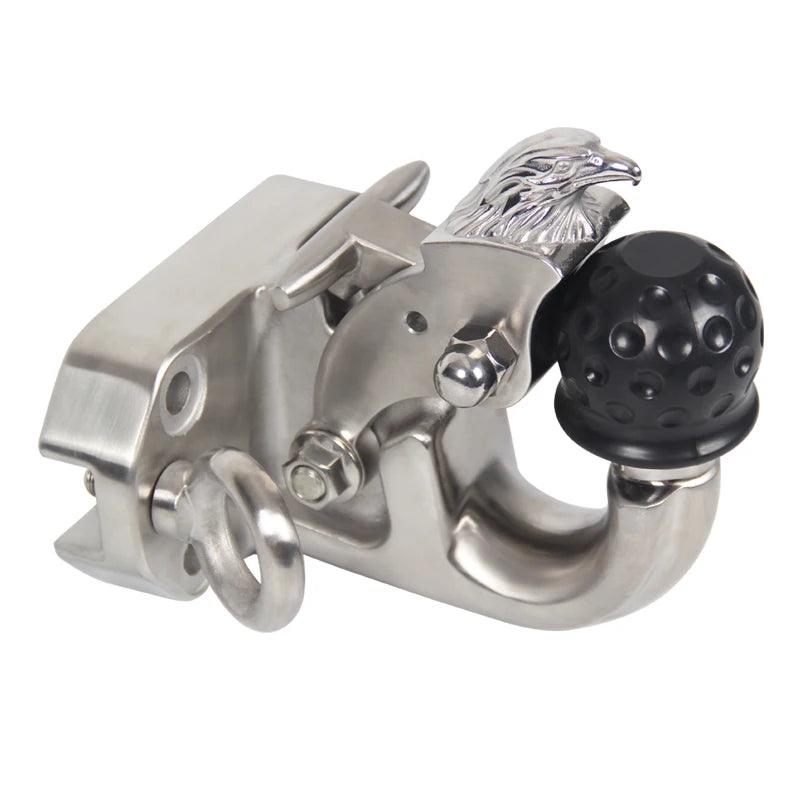 New Eagle Head Style Stainless Steel Trailer Hitch 105x55mm Base Hole Off-Road Rescue Tow Hook Refit Towing Accessories 6