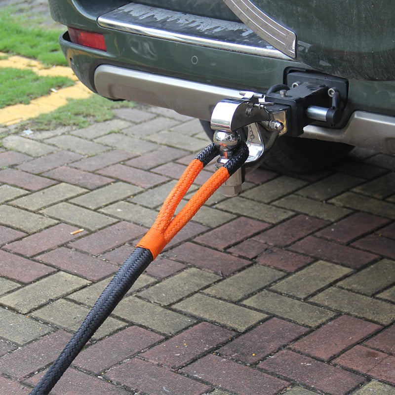 New Black 6M 15 Tons High Strength Nylon Tow Cable Strap Towing Rope Trailer Hitch Camp Trailer Accessories Tow Hook 4
