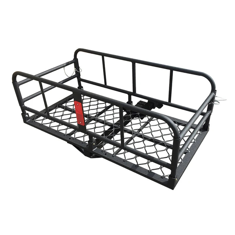 High Guardrail Folding Aluminum Alloy Trailer Basket Rear Luggage Frame Travel Outdoor Trailer Hitch Camp Trailer Accessories 1