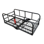 High Guardrail Folding Aluminum Alloy Trailer Basket Rear Luggage Frame Travel Outdoor Trailer Hitch Camp Trailer Accessories 1
