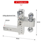 Adjustable Height Double Towing Ball Head Car Trailer Hitch Aluminum Alloy Forged Trailer Parts & Car Tow Hook Accessories 2