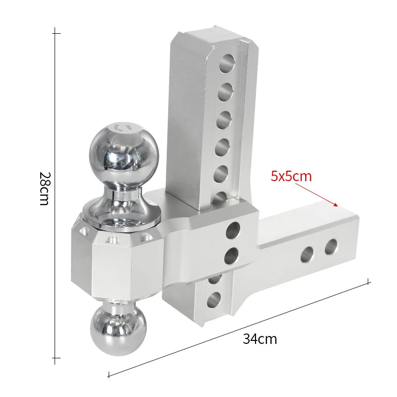 Adjustable Aluminum Alloy Trailer Hitch Hook with Dual Tow Ball Mount Trailer Towing Hitch Car Accessories Drop Hitch Adjustable 3