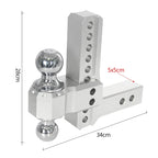 Adjustable Aluminum Alloy Trailer Hitch Hook with Dual Tow Ball Mount Trailer Towing Hitch Car Accessories Drop Hitch Adjustable 3