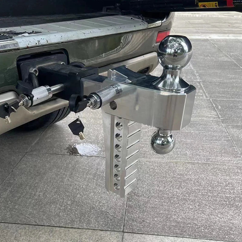 Adjustable Height Double Towing Ball Head Car Trailer Hitch Aluminum Alloy Forged Trailer Parts & Car Tow Hook Accessories 3
