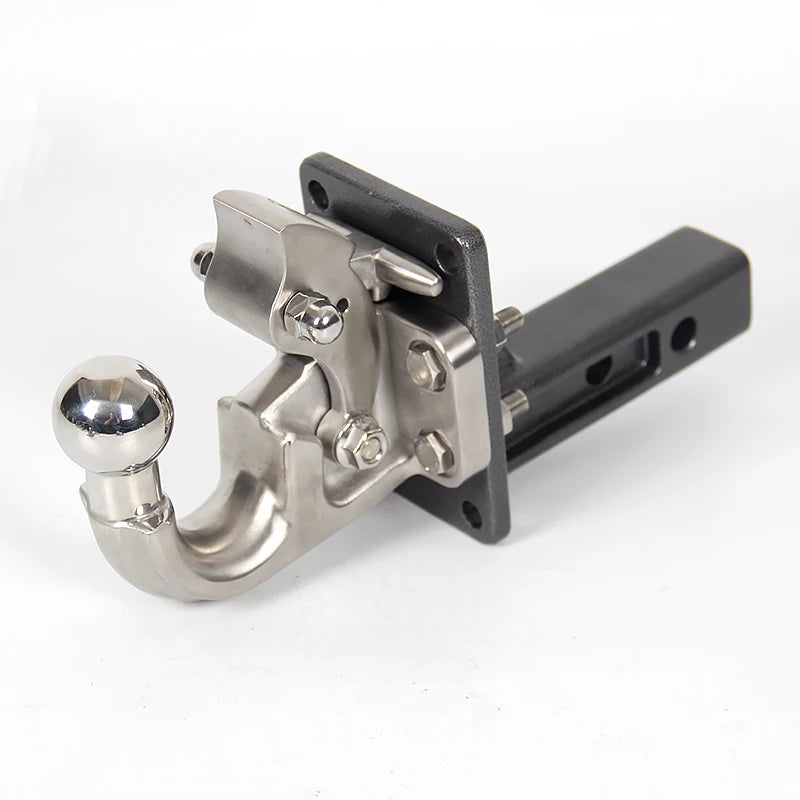 Stainless Steel Tow Hook and Heavy Duty Steel Adjust Trailer Hitch 50x50mm Connector Kit Off-road Refit Parts Car Accessories 2