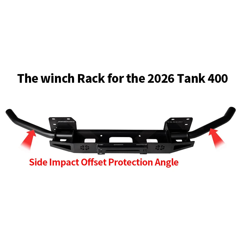 2026MY Tank400 Heavy Duty Front Winch Rack Steel Winch Tray Bracket Mounting Rack Holder Frame Car Trailer Hitch Accessories 2