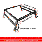 Pickup Truck Bed Modified Gantry Frame Anti Room Roll Rack Cross Bars Frame Car Guardrail Rear Bucket Box Device Trailer Hitch 6