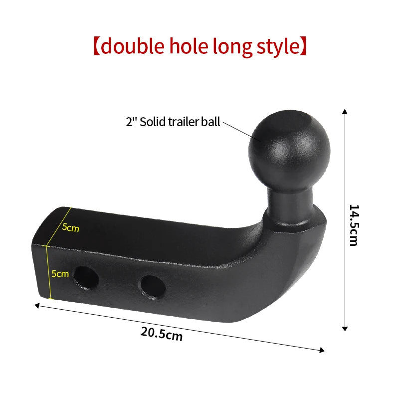 Black Solid Universal Trailer Ball Trailer Hitch Trailing Arm Off-road Refitting Tow Hook Parts & Car Accessories 2