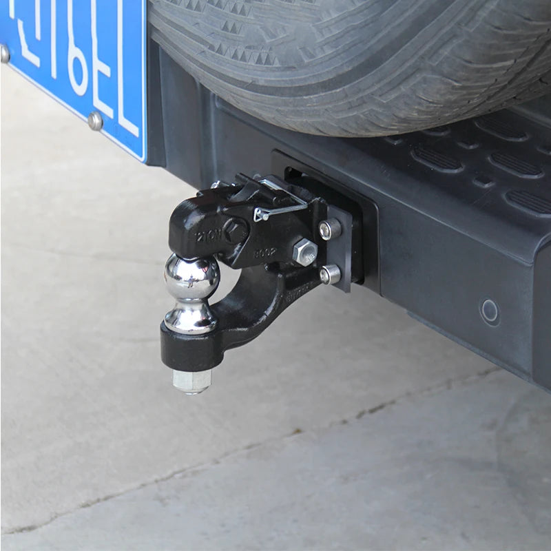 Heavy Duty Steel 8Ton Forging Trailer Hitch With 50mm or 2" Ball Chose Off-road Refit Parts Tow Hook Accessories 85*45mm Hole 3