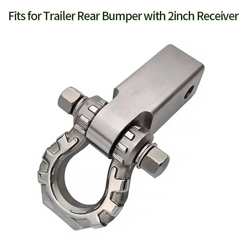 Trailer 304 Stainless Steel Towing Solid Short Arm with Bow Shackle Off-road Parts Trailer Hitch Arm Camping Car Accessories 3