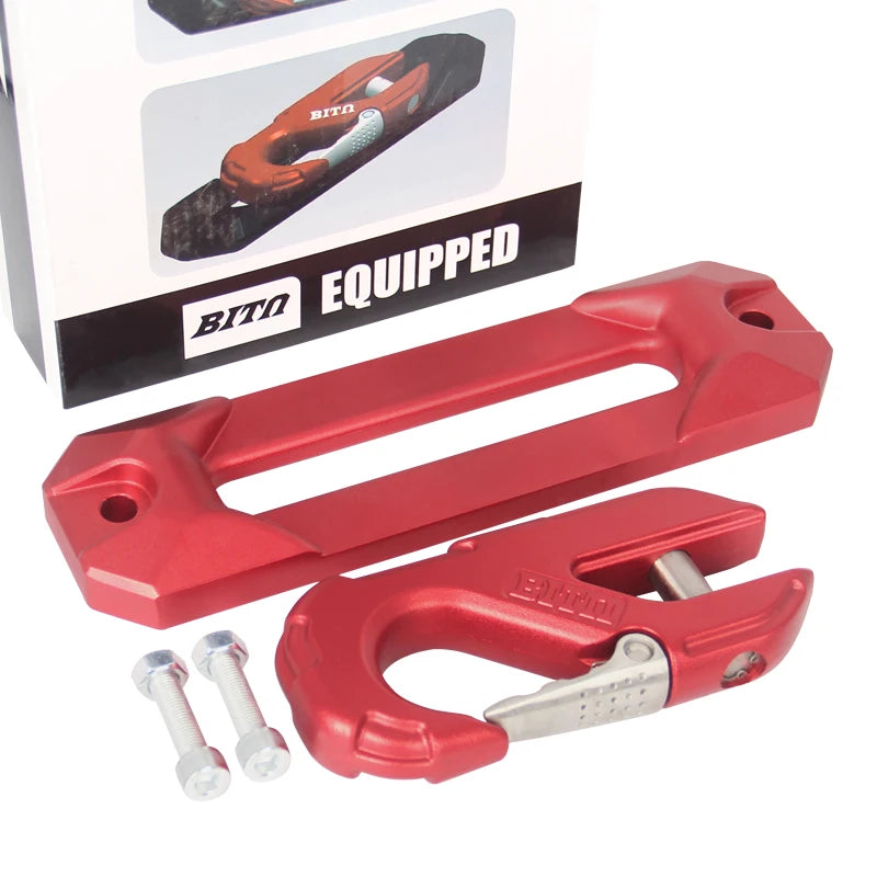 19000LBS CNC Aluminum Hawse Fairlead Winch Hook Kit for Synthetic Rope 4x4 Off-Road Trailer Hitch Recovery Towing Accessories 3