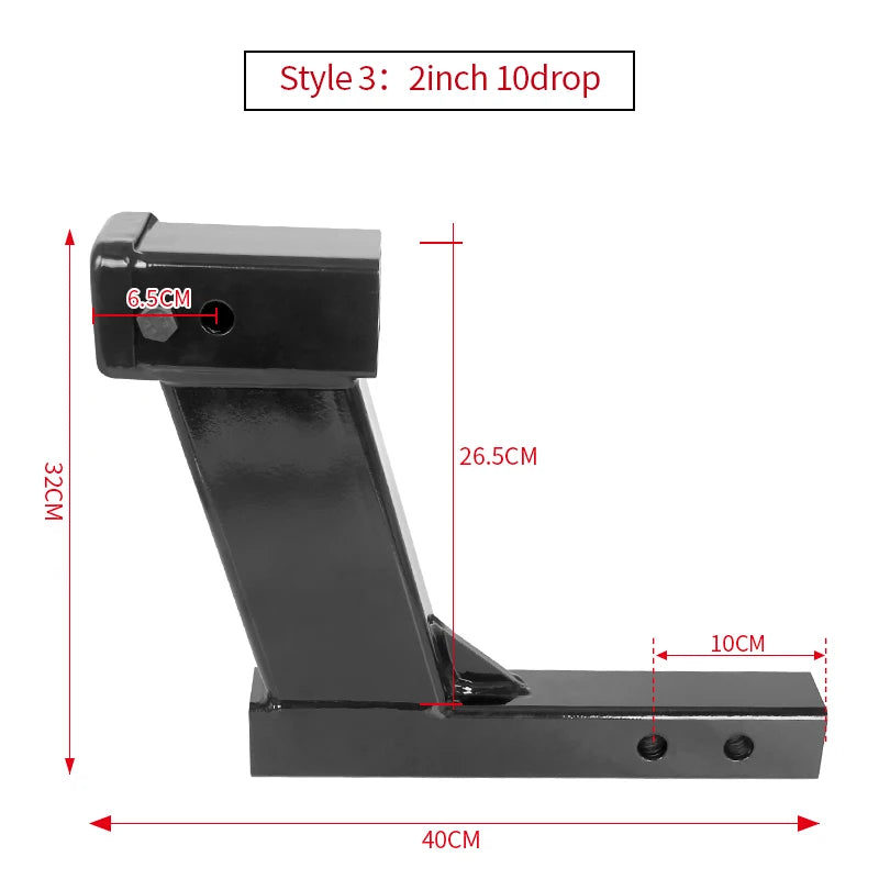 Manganese Steel 5x5cm Solid Tube Adapter with 2-inch Receiver Single Ports Trailer Arm Trailer Hitch Camp Trailer Accessories 5