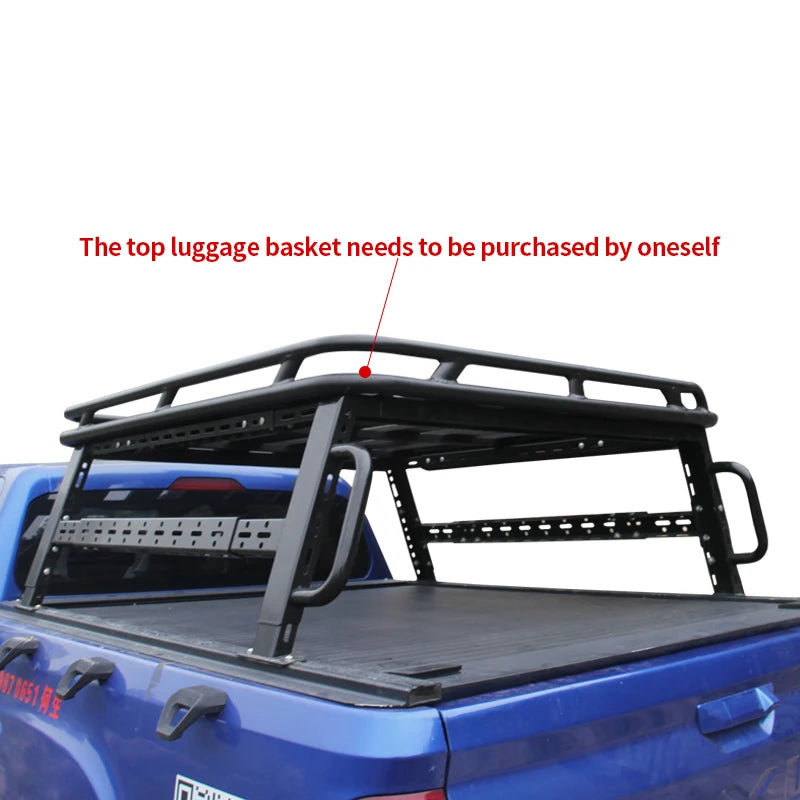 Pickup Truck Bed Modified Gantry Frame Anti Room Roll Rack Cross Bars Frame Car Guardrail Rear Bucket Box Device Trailer Hitch 5