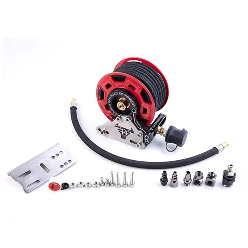 Pneumatic Hose Reel Stainless Steel Bracket & Aluminum Main Body Universal Parts for Tire Inflation & High-Pressure Car Wash 2