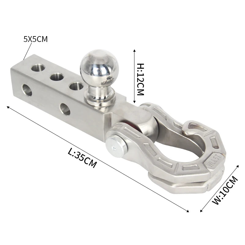 11000lbs Heavy Duty Stainless Steel Trailer Hitch with Tow Hitch with Shackle Fits 2 Inch Receiver Car Accessories 3
