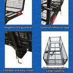 High Guardrail Folding Luggage Basket Car Luggage Frame Hitch Rack for Travel Camping SUV Trailer Hitch Camp Trailer Accessories 4