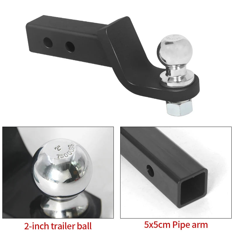 6000LBS Tow Hook Hitch Mount Hook Trailer With 2" or 50mm Trailer Ball Trailer Arm Set Trailer Hitch Camp Trailer Accessories 3