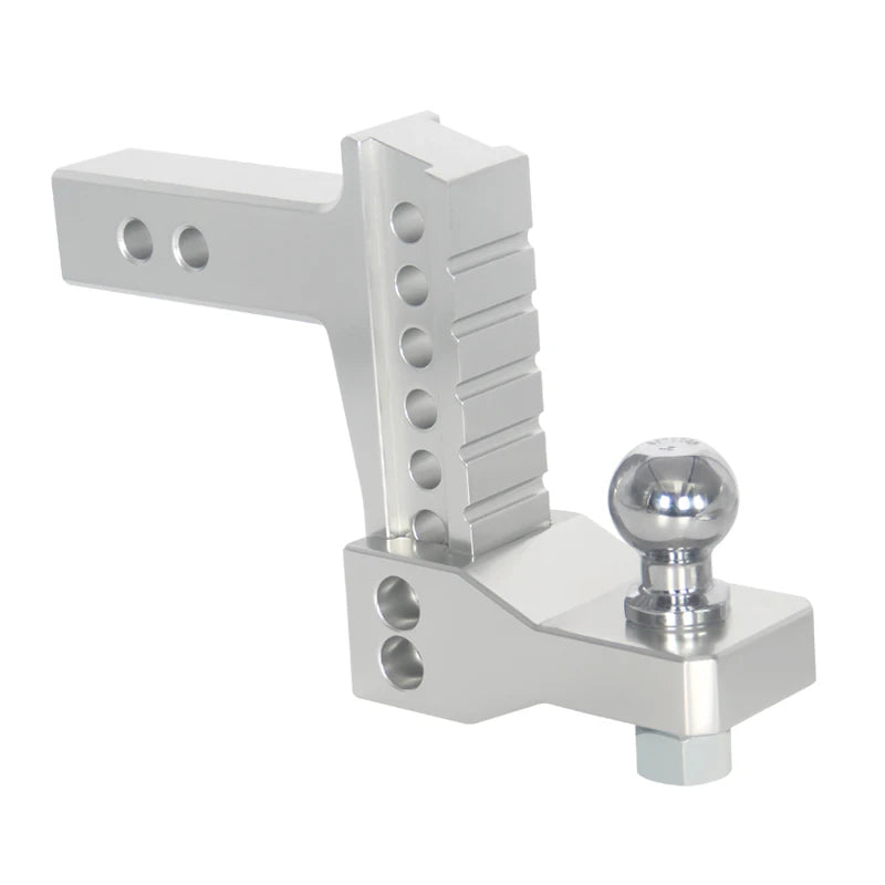 Aluminum Alloy 2inch Tow Ball Trailer Hitch 6inch Tow Arm 2inch Receiver Tow Hook Silver High Quality 6000LBS Off-road 1